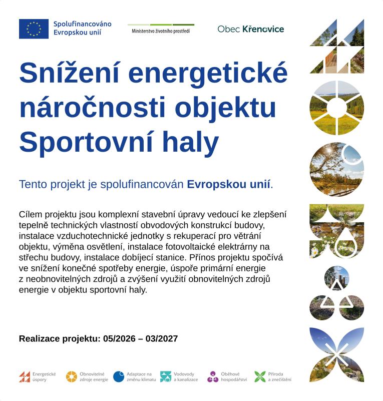 Snížení energetické náročnosti sportovní haly Křenovice