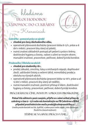 Dlouhodobá výpomoc do cukrárny